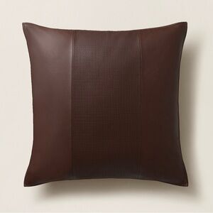NWT Ralph Lauren Brown Pierce Throw Pillow | 100% Genuine Leather | MSRP $500